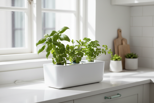 Loamless Complete Success Kit with smart planter, A+B nutrients and EC pen.